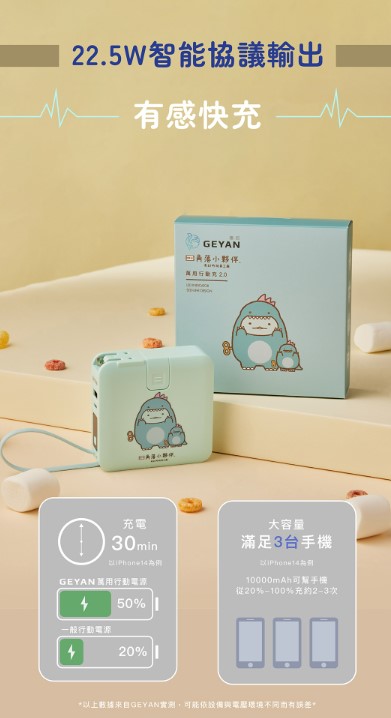 角落小夥伴*GEYAN萬用行動電源2.0 ｜ 奇幻玩具工廠聯名款 ( 標示Wh瓦時+BSMI+NCC認證)12