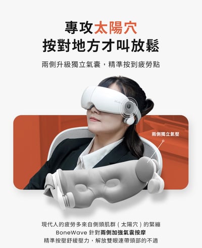 新品上市 【3ZeBra】BoneWave 骨傳導｜太陽穴氣囊按摩眼罩5