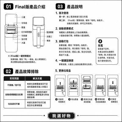 【LC生活科技】全自動打包垃圾桶 Final 有蓋版20