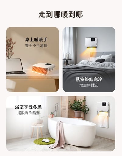 【聲寶SAMPO】浴臥兩用壁掛陶瓷電暖器 HX-XL12P9