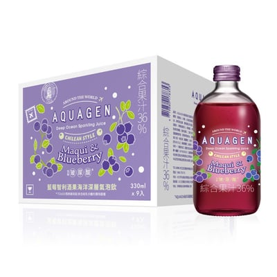 【AQUAGEN】海洋深層氣泡水｜精品果香系列 (6大人氣口味任你選，一箱免運費)10
