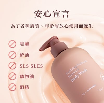 PSK × 悠活原力｜益菌雙星組 益菌B5修護舒緩身體乳＋淨膚益菌保濕沐浴乳10