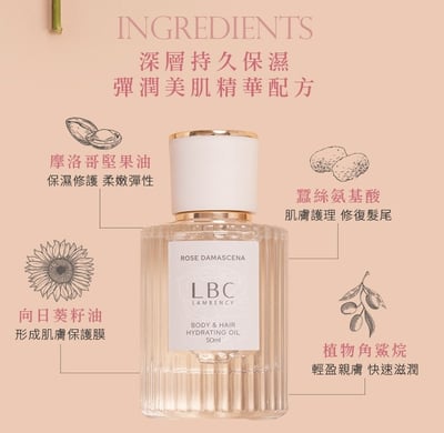 【Lambency】 水漾玫瑰香氛身體養護晶潤3件組7