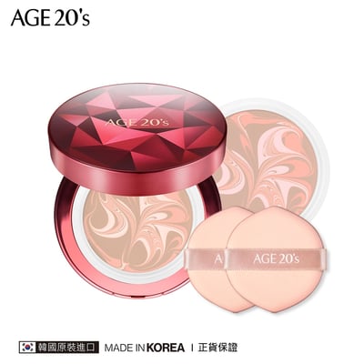 韓國熱銷爆品｜AGE20’s 緋紅逆時光澤爆水粉餅 SPF50+ PA++++ (BE-21亮白色)2