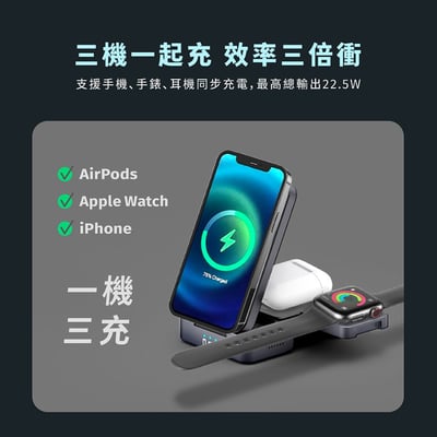 新品上架【Philips 飛利浦】DLK3547Q Qi2 22.5W 黑金剛磁吸三合一充電座5