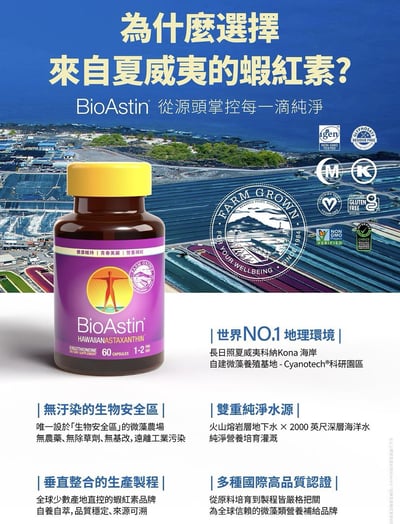 BioAstin 紅藻蝦紅素賦活膠囊 (60顆/瓶)9