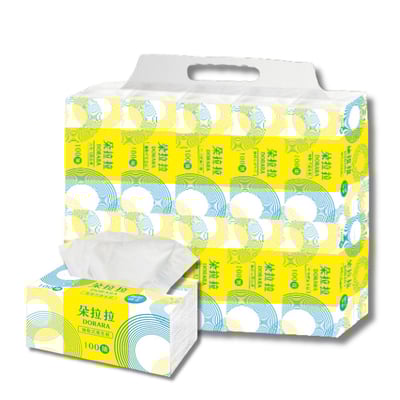 DORARA朵拉拉 極致棉柔抽取式花紙衛生紙100抽10包10袋/箱1