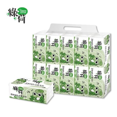 綠荷  柔韌抽取式花紋衛生紙150抽X80包/箱1