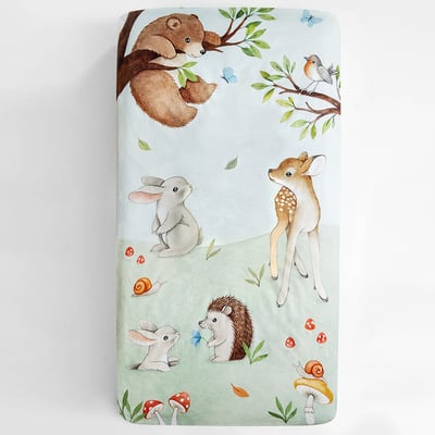 美國RookieHumans 嬰兒床純棉絲柔床包 (魔法森林)2