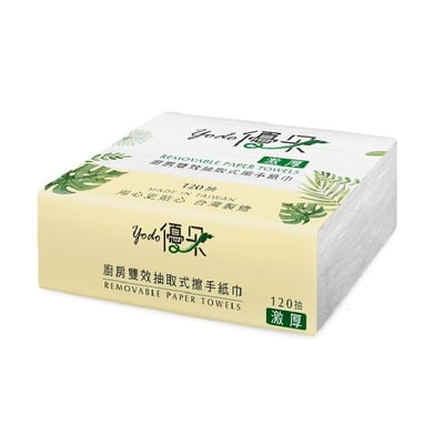 Yodo優朵 激厚廚房雙效抽取式擦手紙120張22包/箱+送使用架1