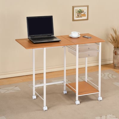 兩抽移動式折疊桌  (二色可選) －台灣製造 MIT3