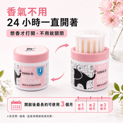 紐西蘭BGO植萃精油香氛旋轉罐60g 三入組5