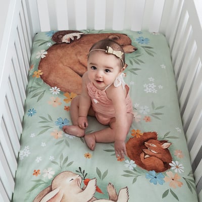美國RookieHumans 嬰兒床純棉絲柔床包 (魔幻的大地)3