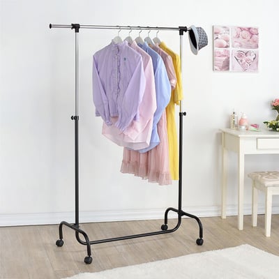 日式單桿伸縮附輪吊衣架  (二色可選) －台灣製造 MIT3