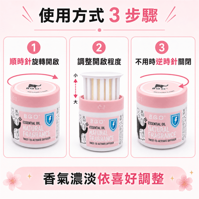 紐西蘭BGO植萃精油香氛旋轉罐60g 三入組9