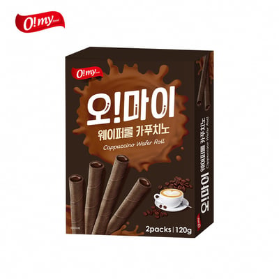 【歐邁福】捲心酥-香草牛奶口味/卡布奇諾口味120g 24入/箱2
