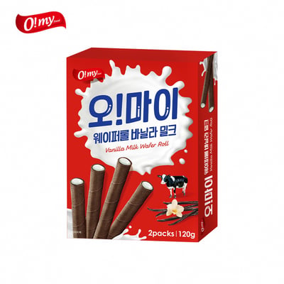 【歐邁福】捲心酥-香草牛奶口味/卡布奇諾口味120g 24入/箱3