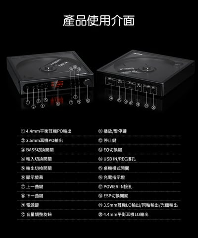FIIO DM15 R2R 藍牙隨身Hi-Fi CD播放器 自研R2R架構｜讓 CD 聆聽回到更有味道的時刻19