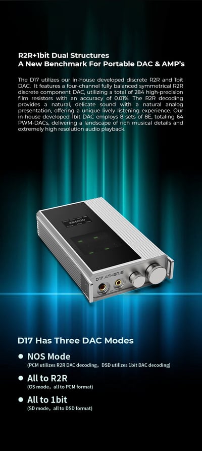 iBasso D17 Atheris｜R2R+1bit雙架構・雙Nutube真空管旗艦解碼耳擴 下單後7~10個工作天出貨2