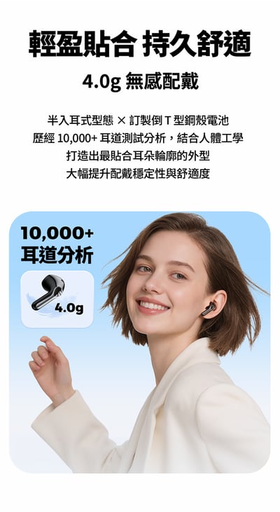 SOUNDPEATS Air6 HS 半入耳式藍牙耳機｜13mm 三磁複合動圈，日常聆聽輕鬆又有活力 🎧10