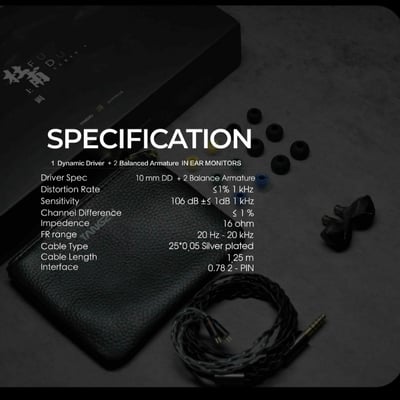 TANGZU 唐族 FUDO 杜甫 耳道式耳機 入耳 CM 0.786