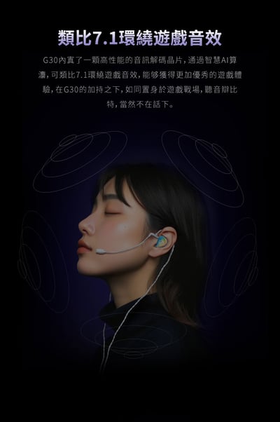 EPZ G30 Type-C 遊戲入耳式耳機 DAC調音架構 類比7.1環繞遊戲音效15