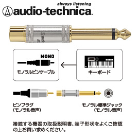 日本鐵三角 AT514CM 6.3mm 單音轉 RCA 母座 鍍金耐用轉接頭1