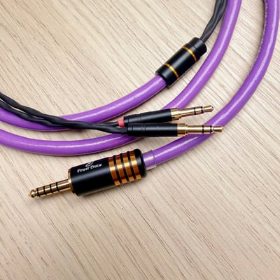 Power Praise 大力揚 × 鐵三角 CAB226 PP-UH4040-GT7D 3.5mm x 2 耳罩式耳機升級線｜單晶銅鍍銀混合導體2