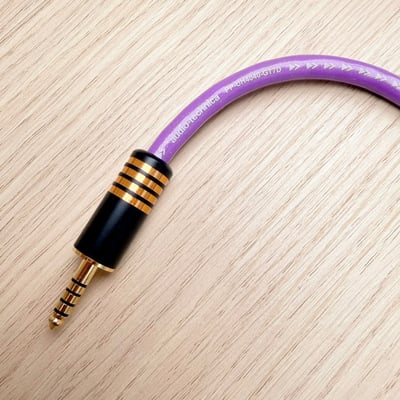 Power Praise 大力揚 × 鐵三角 CAB230 PP-UH4040-GT7D 4.4mm AUX 音訊連接線｜單晶銅鍍銀混合導體｜講究連接細節，也為器材搭配添點色彩 🎧3