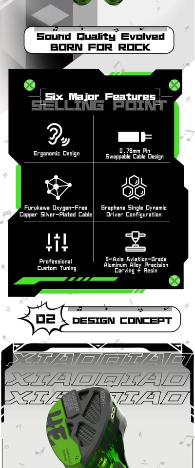Harmonic Empire 小喬 搖滾版 XiaoQiao Rock Edition 入耳式耳機｜石墨烯振膜動圈9
