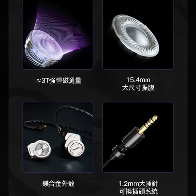 iBasso Audio 3T-154 入耳式高磁通量大振膜動圈耳機 耳道式 CM 0.782