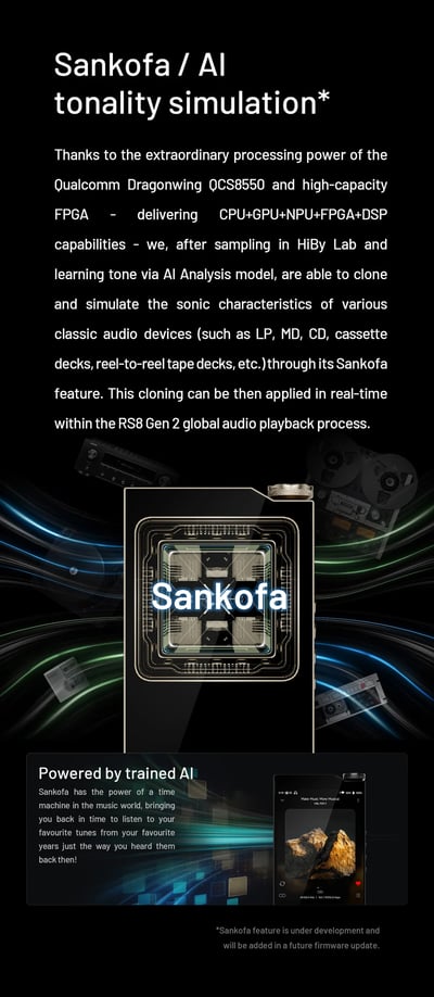 HiBy RS8 II 新世代旗艦級 AI 音色模擬 Hi-Fi 播放器｜DARWIN III R2R 架構 × Qualcomm 8Gen2 平台 × 46.8Wh 高電壓電池16