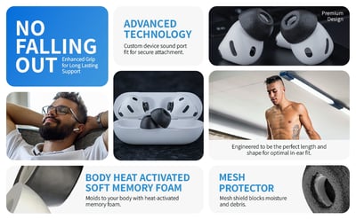 Comply TrueGrip MAX AirPods Pro 3 專用記憶海綿耳塞 TGMax APP 3｜穩定貼合×長時間舒適升級8
