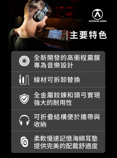 Austrian Audio Hi-X60 封閉式 耳罩式耳機 原AKG工程團隊 奧地利維也納製4