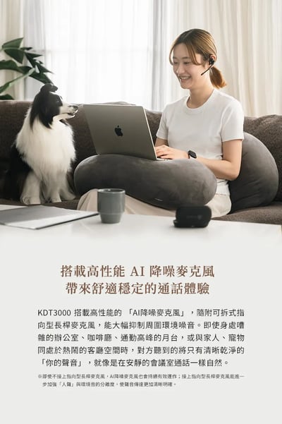 【Final KDT3000 藍牙耳機麥克風｜開放式耳掛設計 x AI降噪麥克風 輕盈通話無負擔】4