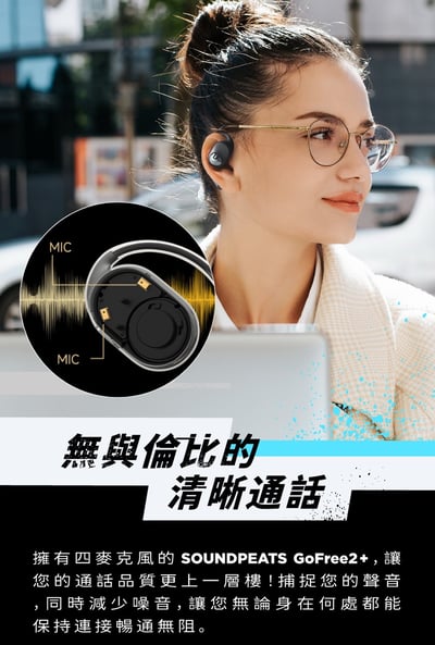 【SoundPeats】GoFree 2+ 開放式 耳掛式 藍牙耳機 (通話降噪/39hr/藍芽5.3)6
