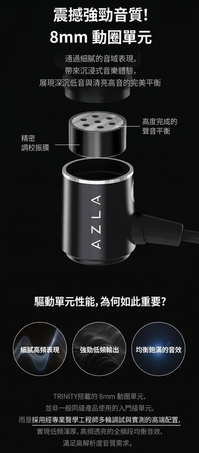 AZLA TRINITY Type-C 高解析有線入耳式耳機 USB-C DAC版 ｜手機直連，也能聽見乾淨有層次的聲音4