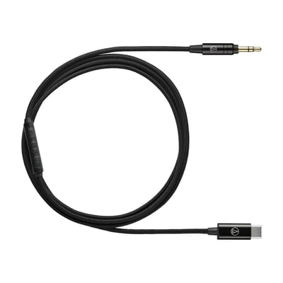 Audio-Technica 鐵三角 AT-HC3C/1.2 USB-C to 3.5mm 耳機替換線｜內建數位類比轉換3