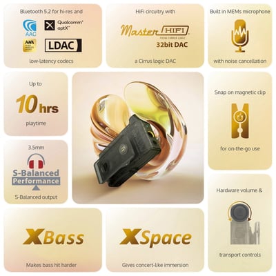 iFi Audio GO blu Air｜31g 隨身 Hi-Fi 藍牙接收器｜磁吸夾設計 × Cirrus Logic 解碼 × 10 小時續航2