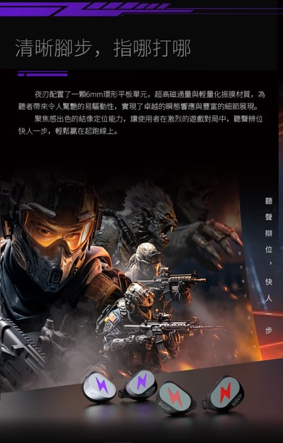 BGVP Light 夜刃 雙動圈＋環形平板三單元遊戲入耳式耳機 麥克風線版 ｜遊戲定位與日常聽感一次兼顧5