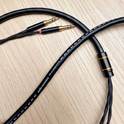 Power Praise 大力揚 × 鐵三角 CAB225 PP-CU4040-GT7D 3.5mm x 2 耳罩式耳機升級線｜四芯無氧銅導體3