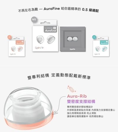 SpinFit AuraFine AirPods Pro 3 專用耳塞｜隱形貼合，讓配戴更自然穩定3