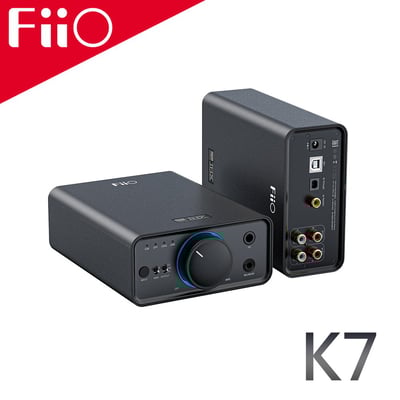 FiiO K7 桌上型耳機功率擴大機 雙DAC晶片/兩檔增益選擇/支援USB、光纖、同軸、RCA輸入/6.35、4.4mm輸出1