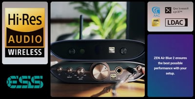 iFi ZEN Air Blue 2 藍牙接收 DAC aptX Lossless 三段式 Hi-Fi 架構｜把現有音響系統升級成高品質無線播放 🎧3