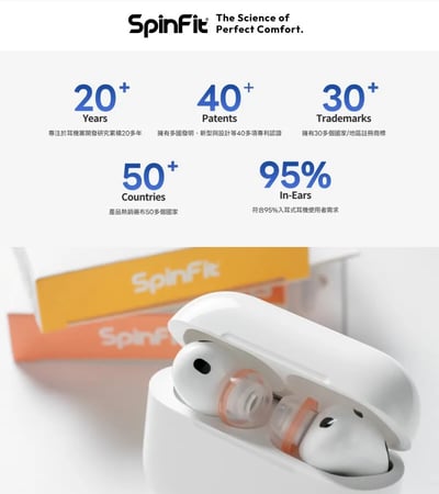 SpinFit AuraFine AirPods Pro 3 專用耳塞｜隱形貼合，讓配戴更自然穩定7