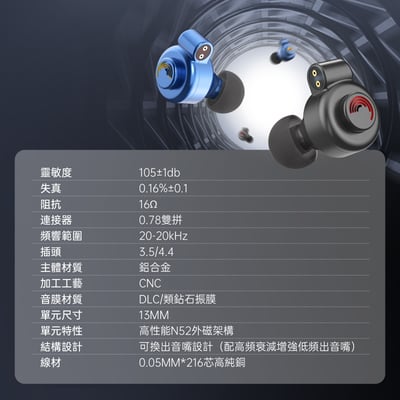 鑠耳 Letshuoer D13 單動圈 耳道式耳機 2-pin 0.78mm 可更換出音嘴調音12