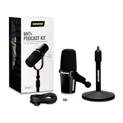 美國 SHURE MV7+ Podcast Kit 動圈麥克風專業腳架組 MV7 Plus10