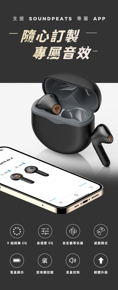 【◇SoundPeats◇】Air4 真無線藍牙耳機 (半入耳/自適應ANC/Lossless音質/藍芽5.3)14