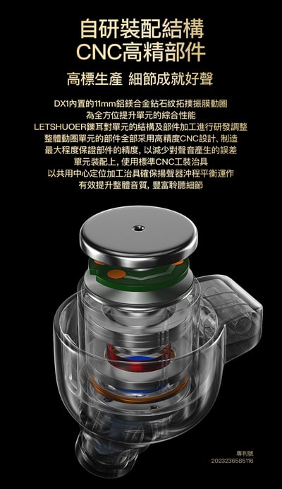 LETSHUOER 鑠耳 DX1 Diamond Topo 入耳式耳機｜強悍動態之選，探索音質極限4