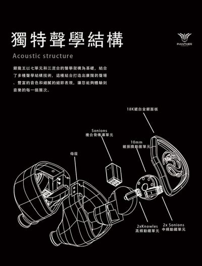 香港 Panther Audio 銀龍王 SILVER DRAGON KING 七單元 三混合骨傳導 入耳式耳機 耳道式3